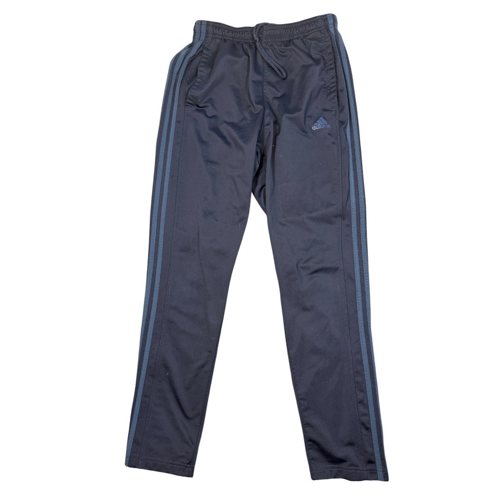 Adidas Track Pants Mens Medium Navy Blue Primegreen 3-Stripe Ankle Zip Joggers - Picture 2 of 12